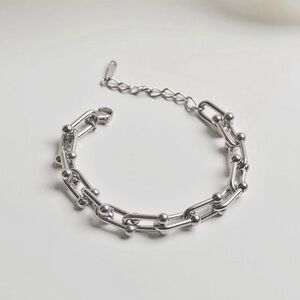 Silver Hardwear Small U Link Bracelet